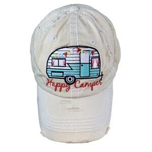 Happy Camper Embroidered Baseball Hat RV Trailer Glamping Cap KBETHOS